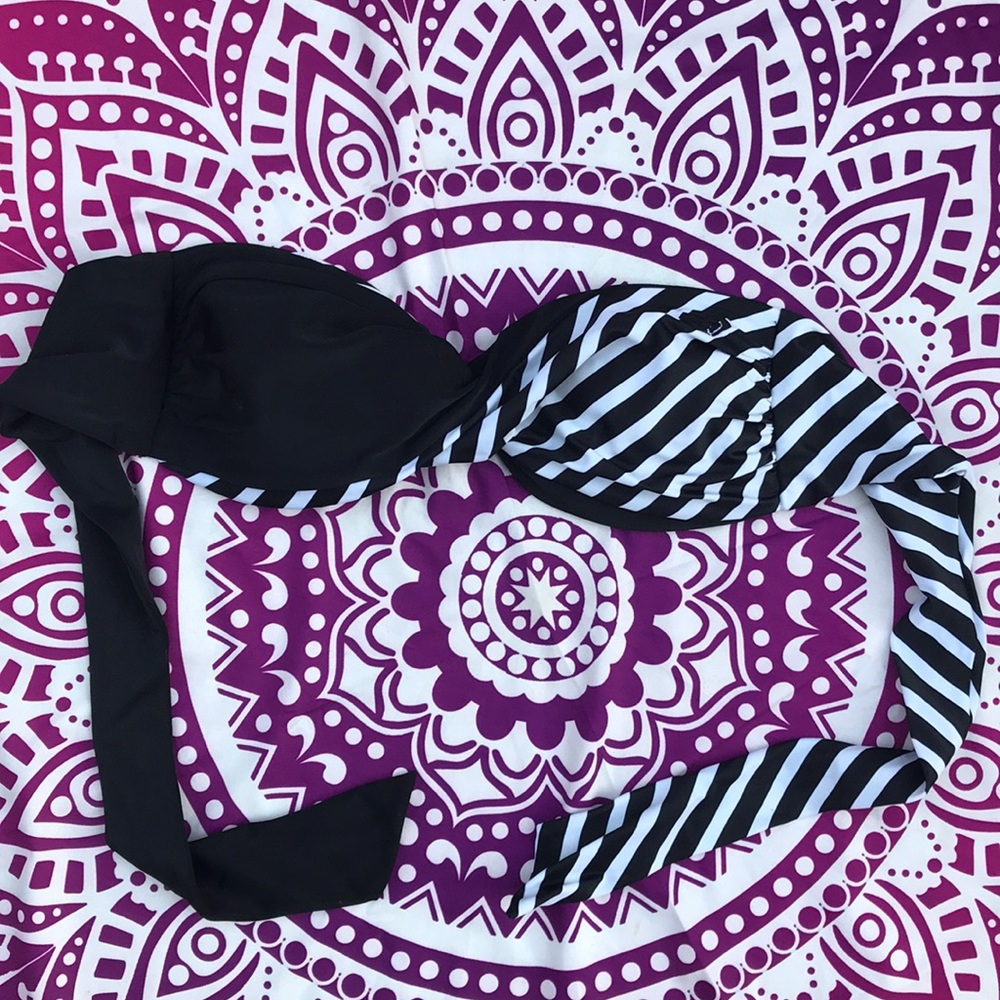 Strapless Striped Roxy Swim Top